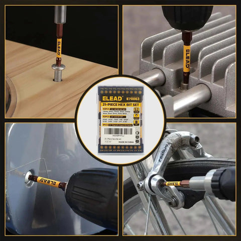 21 Piece Two And A Half Inch Allen Wrench Hex Drill Bit Set With Magnetic Bits For SAE And Metric Sizes Durable Pro Grade Impact Ready