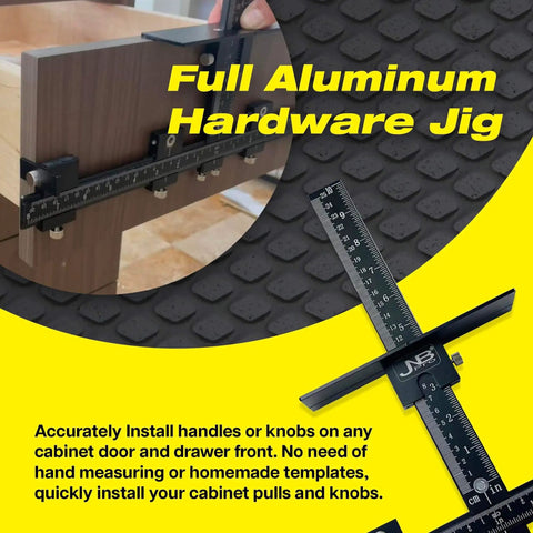 Cabinet Hardware Jig With Center Drill Guide For Drawer Handles And Pulls, Easy Install Tool, Full Aluminum Body
