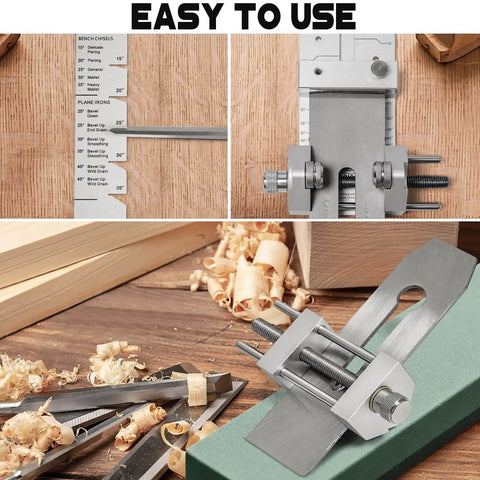 Chisel Sharpening Jig With Lightweight All Metal Honing Guide System, Adjustable for 0.156 to 3.46 inch chisels and planes.