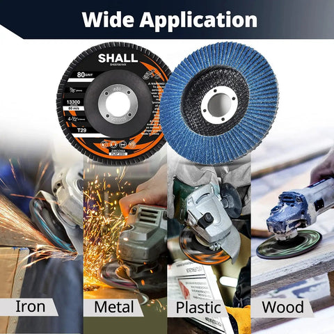 24 Pack Zirconia Flap Discs For Angle Grinder 4-1/2 Inch By 7/8 Inch Grits 40 60 80 120 T29 And 40 T27 with various applications