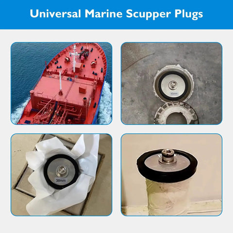 Expandable Mechanical Seal Cleanout Pipe Plug With Rubber Expansion Scupper Plugs and Handle Installed in Various Settings