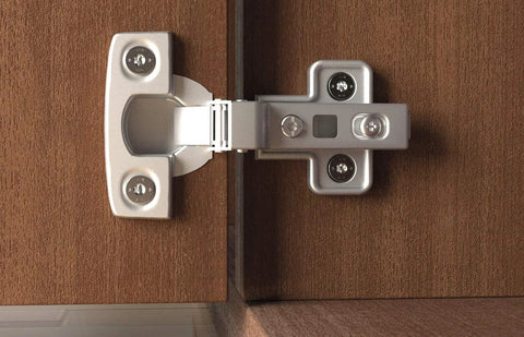 Power Fast II Wood Screws 4 X 25 Mm Box Of 60 for woodworking triple threaded tip installed in a hinge on wood cabinet