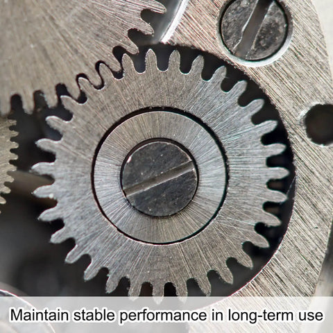 Close-up of gear with 10 Pack M6 By 40mm Slotted Cylindrical Pin Dowel, 304 Stainless Steel External Thread in metal machinery.