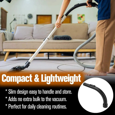Person using Miele Curved Hose Extension For S2110 S501 S524 And C1 C2 C3 Canister Vacuums Bent End Tubular Wand for cleaning floor