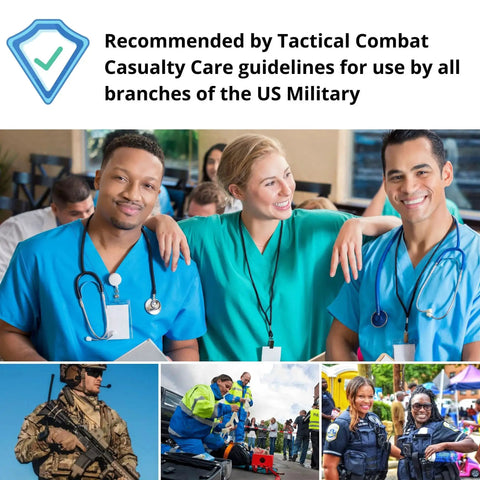 Medical professionals and service members recommended for Advanced Quick Clot Combat Gauze use by US military guidelines.