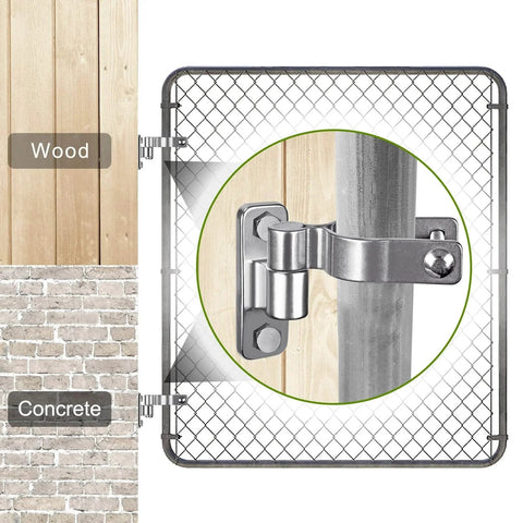 304 Stainless Steel Gate Hinges 4 Pack Wall Mount Hinge for Fence Gate on Wood and Concrete Posts