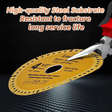 4 Pack Four And One Half Inch Electro Plated Diamond Grinding Wheel Set For Angle Grinders close-up with steel substrate