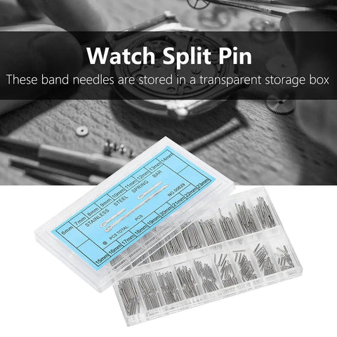 Pro Grade Watch Pin And Spring Bar Repair Kit For All Watches 6 To 23 Mm With 360 Stainless Steel Split Pins in storage box