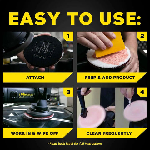 Instructions for using DA 5 Inch Microfiber Cutting Disc Set For Dual Action Polisher That Takes Out Moderate Scratches Swirls And Paint Defects
