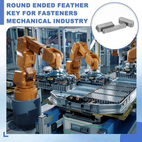 Round Ended Feather Key 25x5x5 Millimeter Set Of 5 Carbon Steel Parallel Drive Shaft Keys for Fasteners in mechanical industry