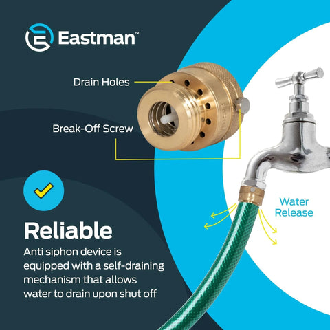 Three Quarter Inch FHT To Three Quarter Inch MHT Hose Bibb Anti Siphon Vacuum Breaker Brass Plumbing Fitting in use on faucet