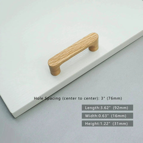 6 Pack White Oak Wood Drawer Pulls Rustic Cabinet Handles For Dresser And Kitchen Furniture Hardware 3 Inch Center To Center Spacing