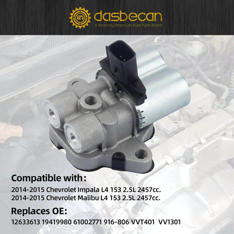 Engine Variable Timing Oil Control Valve VVT Solenoid For Chevy Malibu And Impala 2.5L 2014 2015 Fits L4 153 2457cc