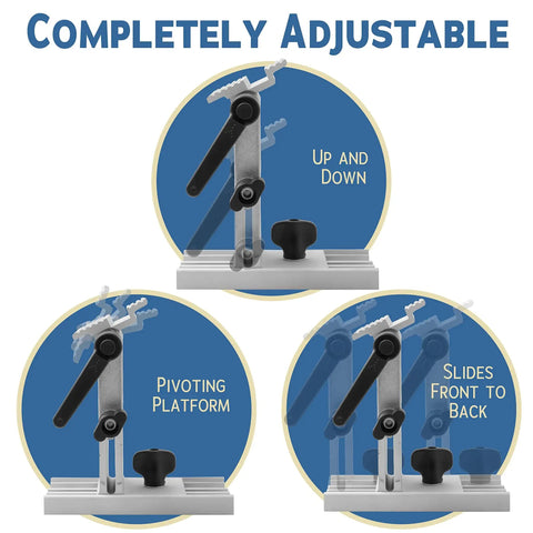 Adjustable Tool Rest Sharpening Jig For 6 Inch Or 8 Inch Bench Grinders And Sanders with Pivoting Miter Slide features