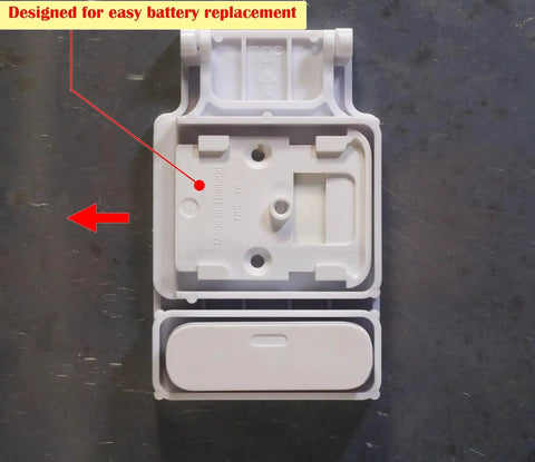 Garage Door Bracket For Entry Sensors, Easy Setup And Durable Build, Preinstalled Double Sided Tape, Pre Cut Holes, Back View, 2 Pack