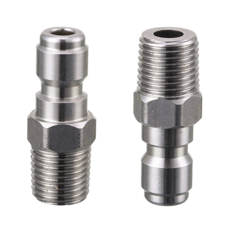 Heavy Duty Pro Grade Pressure Washer Quick Connect Coupler 1/4 Inch Male NPT Fitting 5000 PSI Quick Disconnect Plug 2 Pack