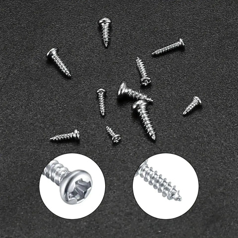 Hex Bolts And Miniature Self-Tapping Screws Set, 600/1200 Piece Kit With Crosshead Screws on black background