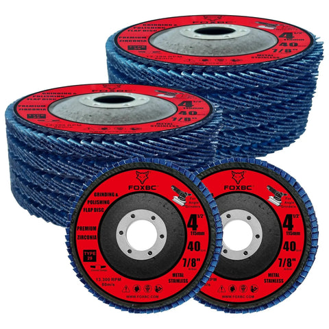 Pro Grade Heavy Duty Four And A Half Inch Conical Type 29 Flap Disc 40 Grit For Angle Grinder Zirconium Grinding And Polishing Metal And Stainless Steel 10 Pack FOXBC