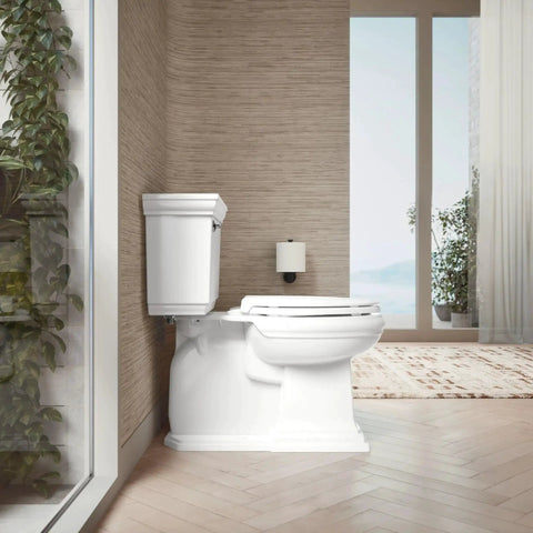 Installed Cachet ReadyLatch Elongated Toilet Seat With Soft Close Lid And Easy Install shown in modern bathroom setting.