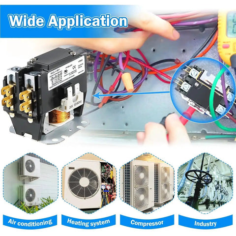 1 Pole 24V 40 Amp HVAC Contactor Must Have For Air Conditioner Condenser And Furnace Definite Purpose Relay DIY Friendly Replacement