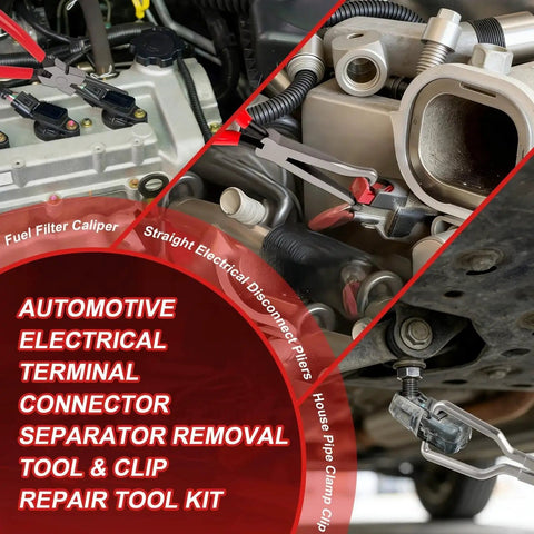 16 Piece Hose Clamp Pliers Set With Long Reach For Fuel Oil Coolant Hoses shown in automotive use