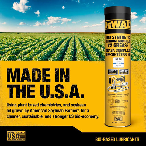 Biosynthetic Lithium Complex Number 2 Grease For High Load Heavy Duty CV Joint And Wheel Bearing Protection In Construction And Agriculture Industrial Grade USDA Certified 14 Oz.