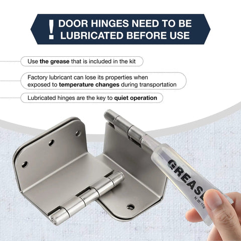 3 Pack Offset Door Hinges Brushed Nickel 3.5 Inch 5/8 Inch Radius Swing Clear For Exterior And Interior Doors With Wall Stopper And Grease Heavy Duty Hardware with lubricant
