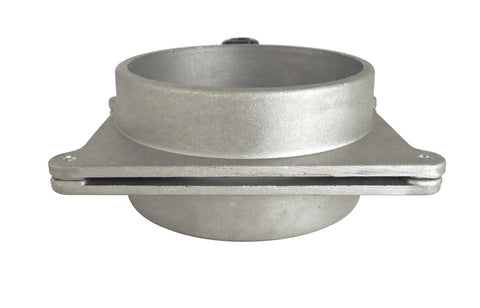 Aluminum blast gate cut-off valve, 5 in OD, for dust collection, mounting flange