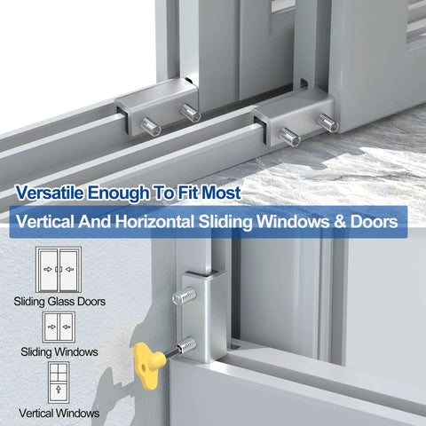 8 Sets Sliding Window Locks With Aluminum Security Door Window Stoppers For Horizontal And Vertical Windows And Doors Adjustable Child Proof Locks For Home Safety Durable Aluminum Alloy Built To Last installed on window frame