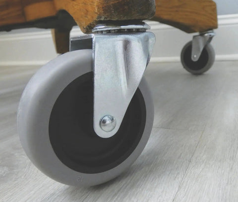 3 Inch Threaded Stem TPR Caster With 110 Lb Load Capacity, Gray TPR Wheel On Black Polypropylene Hub, Ball Bearing Swivel
