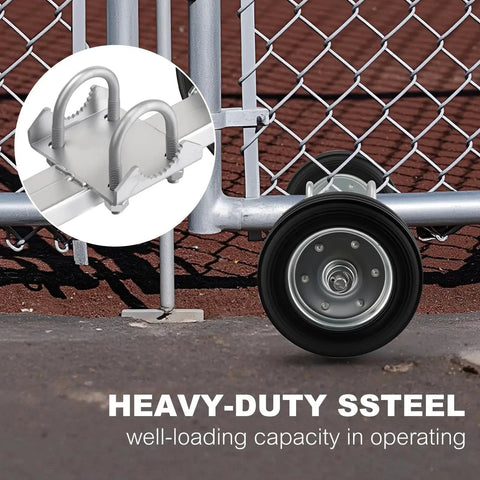 6 Inch Adjustable Sliding Gate Wheel Tensioner Set With Mounting Bracket And U Bolts for Smooth Operation of Metal Tube and Driveway Gates.