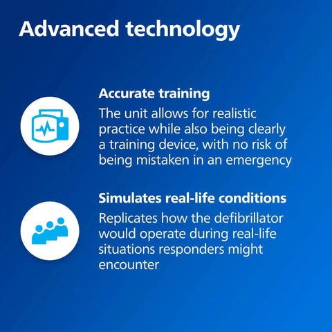 HeartStart AED Defibrillator Training Kit features advanced technology for accurate training and real-life scenario simulation.