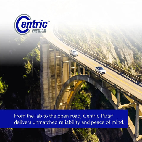 Centric Premium logo on a highway bridge banner with cars and a blue caption bar.