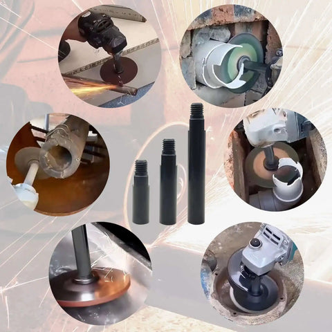 5/8-11 Angle Grinder Extension Shaft Set 3 Pack Buff Extender Kit with 3, 3.9, 5.5 inch lengths in use with car polisher