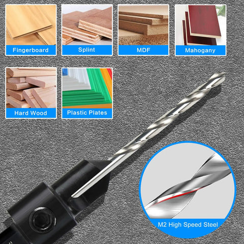 7 Pack Countersink Drill Bits Set 3 In 1 Woodworking Tool With Countersink Counterbore And Drill Bit for various materials
