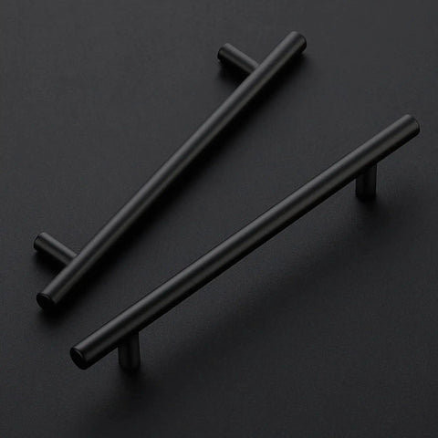 30 Pack Matte Black Cabinet Handles And Dresser Pulls 8 13/16 Inch Length With 6 1/4 Inch Center To Center Holes Stainless Steel