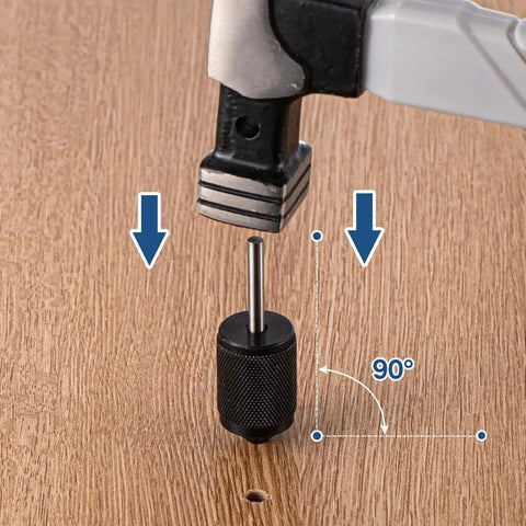 Universal Transfer Punch And Center Aligning Tool Hardened Steel Pin for precise marking on wood, close-up view
