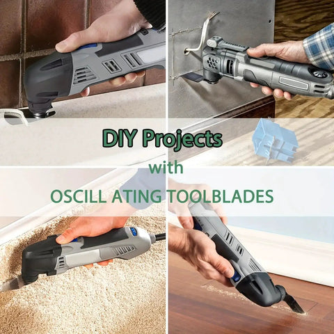 DIY Projects with 55 Piece Oscillating Tool Blade Kit With Quick Release Universal Blades For Wood Plastic Metal Versatile Multitool Set
