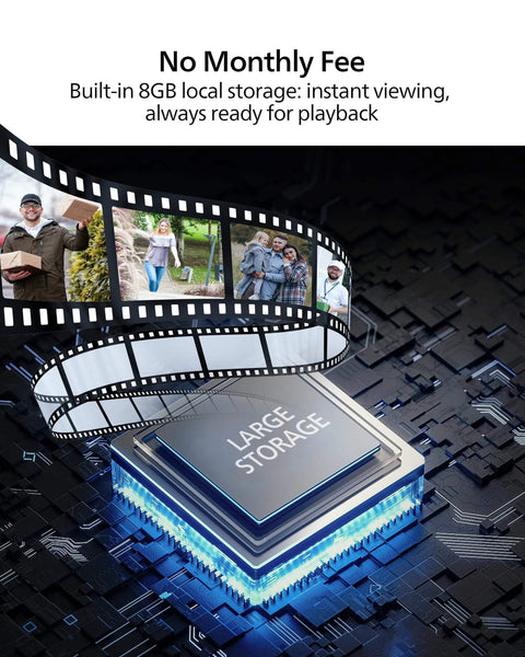 Image of built-in 8GB local storage chip for Dual Camera 2K HDR WiFi Video Doorbell With No Monthly Fees And Local Storage.