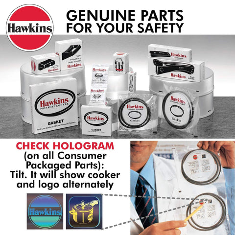 Hawkins aluminium safety valve BP SV for 1.5 to 14 L Hawkins pressure cookers, black, gaskets included.