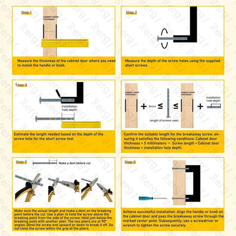 Step-by-step installation guide for 10 Pack 5 Inch Brushed Nickel Cabinet Pulls Finger Pulls And Edge Pulls for kitchen and bathroom.
