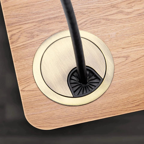 2 Pack 2 Inch Metal Desk Grommet Bronze Finish With Removable Lids For Cable Management Fits 2 Inch Hole Zinc Alloy Desk Cable Organizer