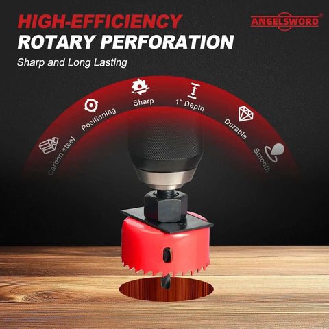 Heavy Duty Hole Saw Set With Double Ground Teeth 24 Piece Kit For Drywall Wood Plastic And PVC Angelsword Edition in use