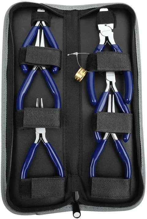 7 Piece Jewelry Pliers Set For Beading And Wire Wrapping Includes Needle Nose Pliers Round Nose Pliers Bent Nose Pliers And Wire Cutter