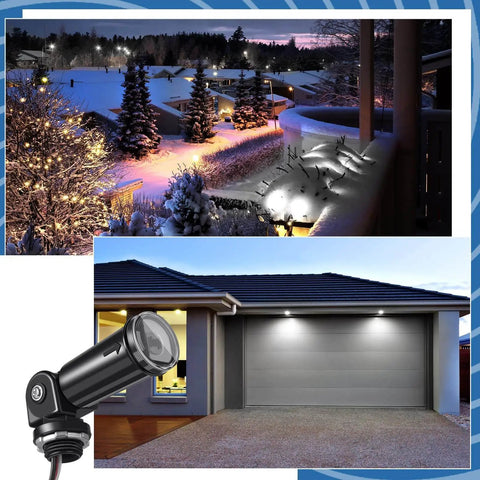 4 Pack Dusk To Dawn Outdoor Light Sensor Switches 120V Photoelectric Sensor With Swivel Mount shown in use after dusk