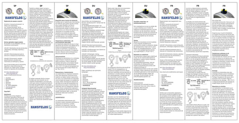 Instructions and specifications for Zero To 100 PSI Liquid Filled Pressure Gauge With A 2.5 Inch Dial And Stainless Steel Back Mount Hansfelds.