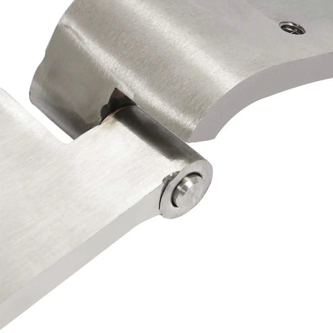 Close-up of Ford Bronco Door Hinges Kit Left And Right For 1966-1977, Galvanized Silver Finish, 304 Stainless Steel