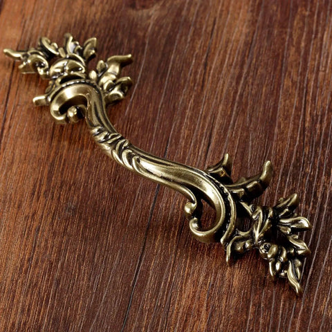 Five Piece Antique Bronze Drawer Handle Set 6.61 Inch Vintage Cabinet Pulls for Dresser Nightstand Door Cupboard Wardrobe Furniture