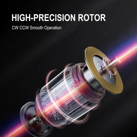 High-precision rotor of Beefy 120W 110V AC Worm Gear Reducer Motor With Speed Controller showing CW CCW smooth operation