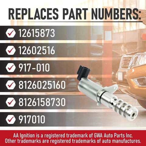 Exhaust Camshaft Position Actuator Solenoid For Variable Valve Timing VVT System Drop In Ready Replaces 12615873